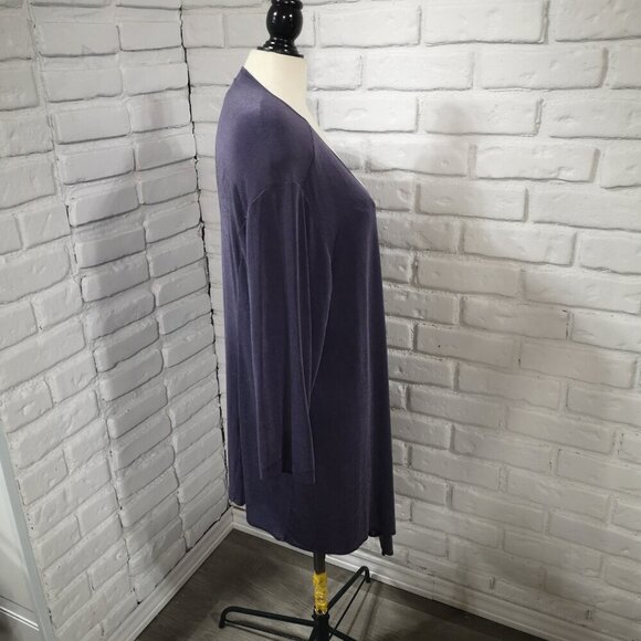 Chico's Travellers Ladies Size 3 = (approx. US Large) Purple Open Cardigan - Picture 5 of 6